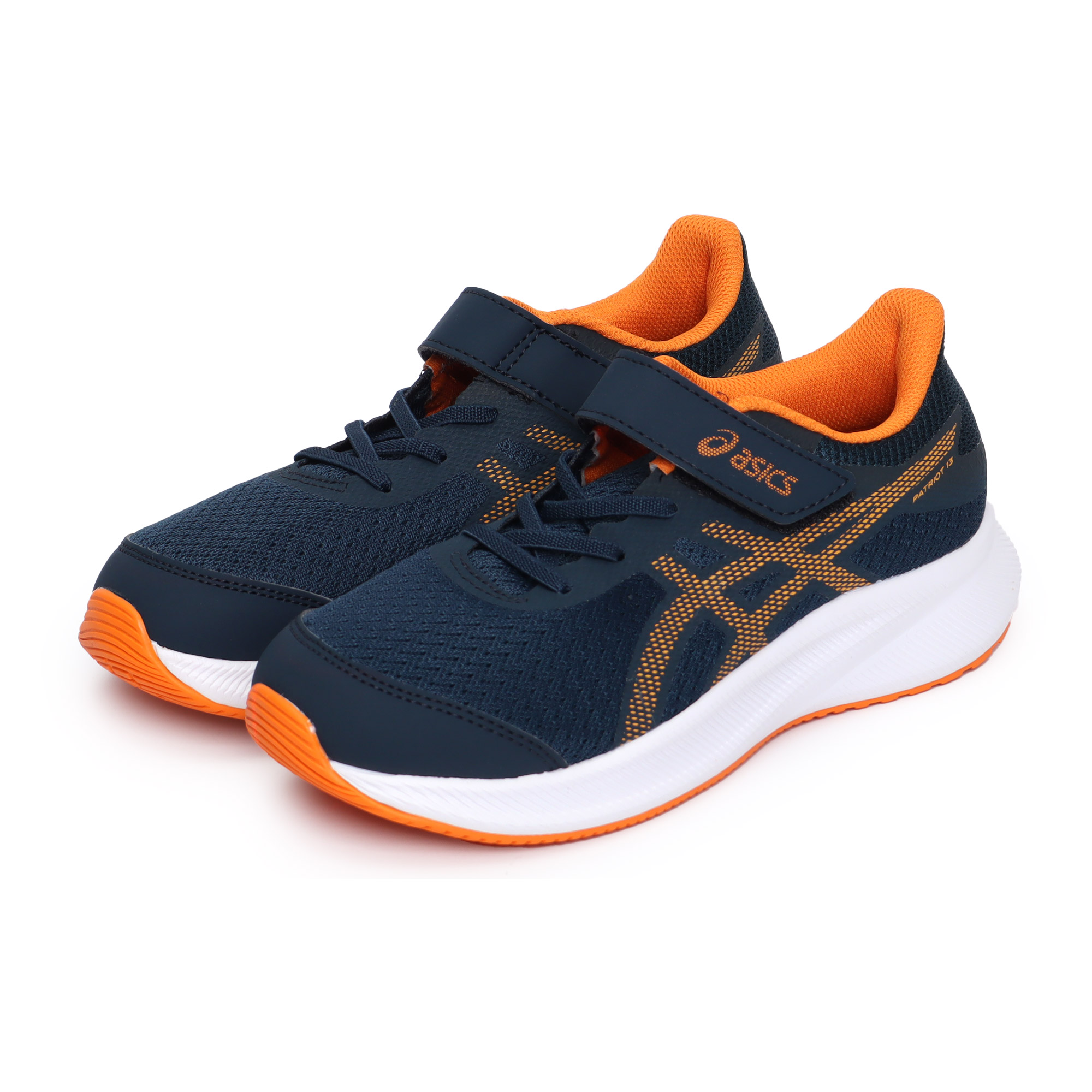 アシックス ランニングシューズ キッズ ジュニア 子供 PATRIOT 13 PS ASICS 1014A264 ブラック 黒 ネイビー 紺 シューズ  ZSPO 青