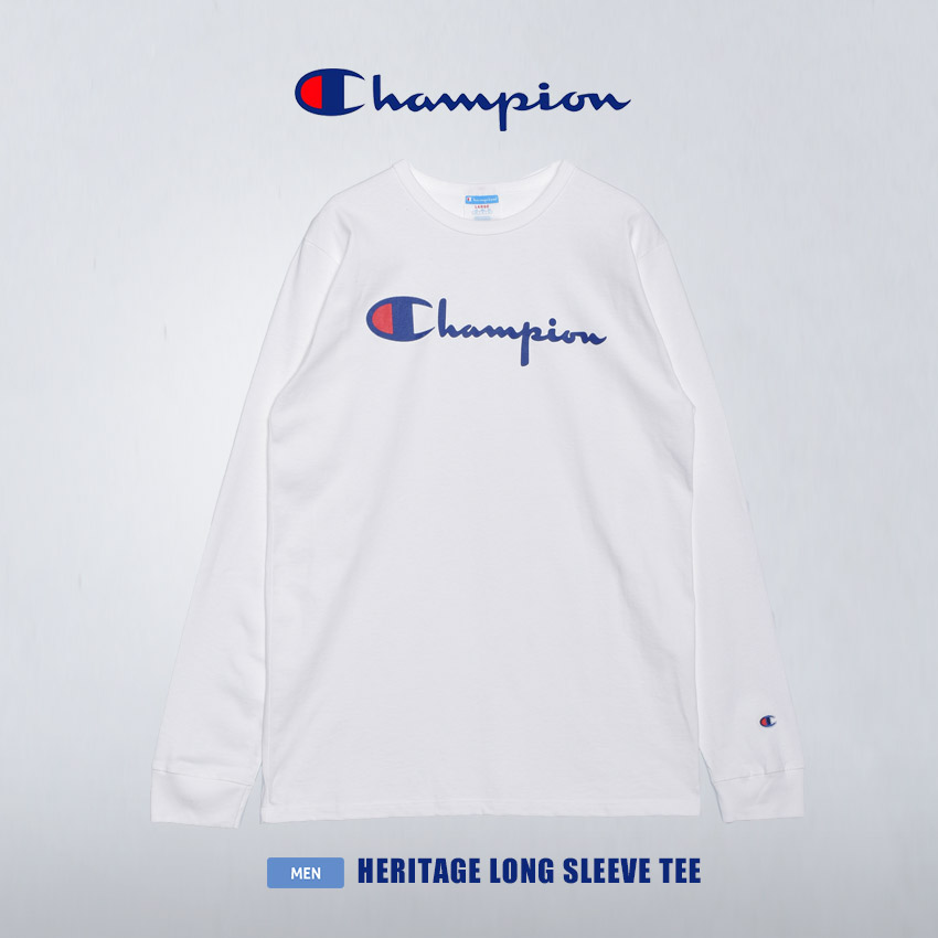 通販 チャンピオン メンズ ロンT 黒 ロングスリーブTシャツ ヘリテージ GT47 白 長袖 CHAMPION トップス 