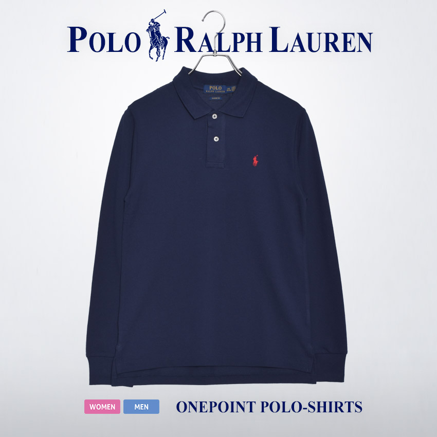 送料無料 ポロ ラルフローレン 長袖シャツ メンズ レディース ワンポイント ポロシャツ POLO RALPH LAUREN 323-703634 黒  白 紺