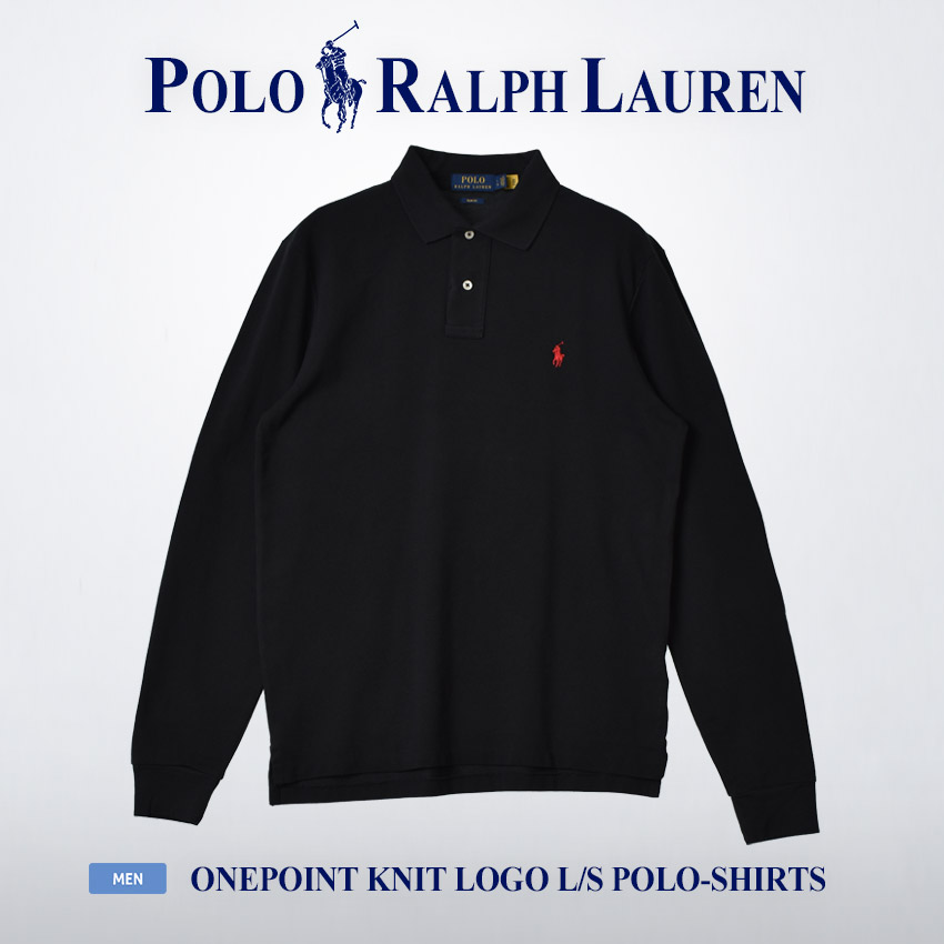 送料無料 ポロ ラルフローレン ポロシャツ メンズ ワンポイント ニットロゴ 長袖ポロシャツ POLO RALPH LAUREN 710681126 黒 白｜z-sports｜04