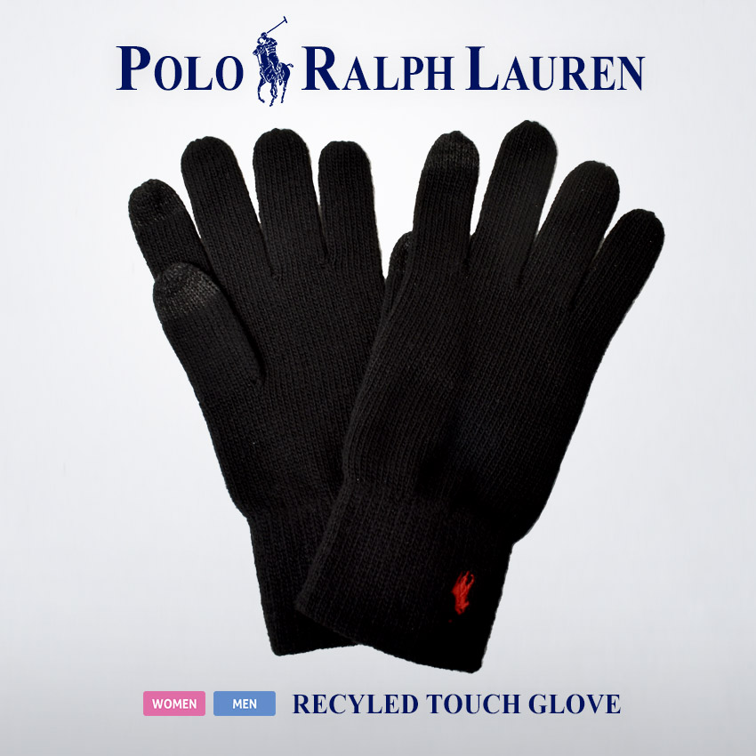 （ゆうパケット送料無料）ポロ ラルフローレン 手袋 メンズ レディース リサイクルド タッチ グローブ POLO RALPH LAUREN PC0712 黒 ネイビー 紺｜z-sports｜02