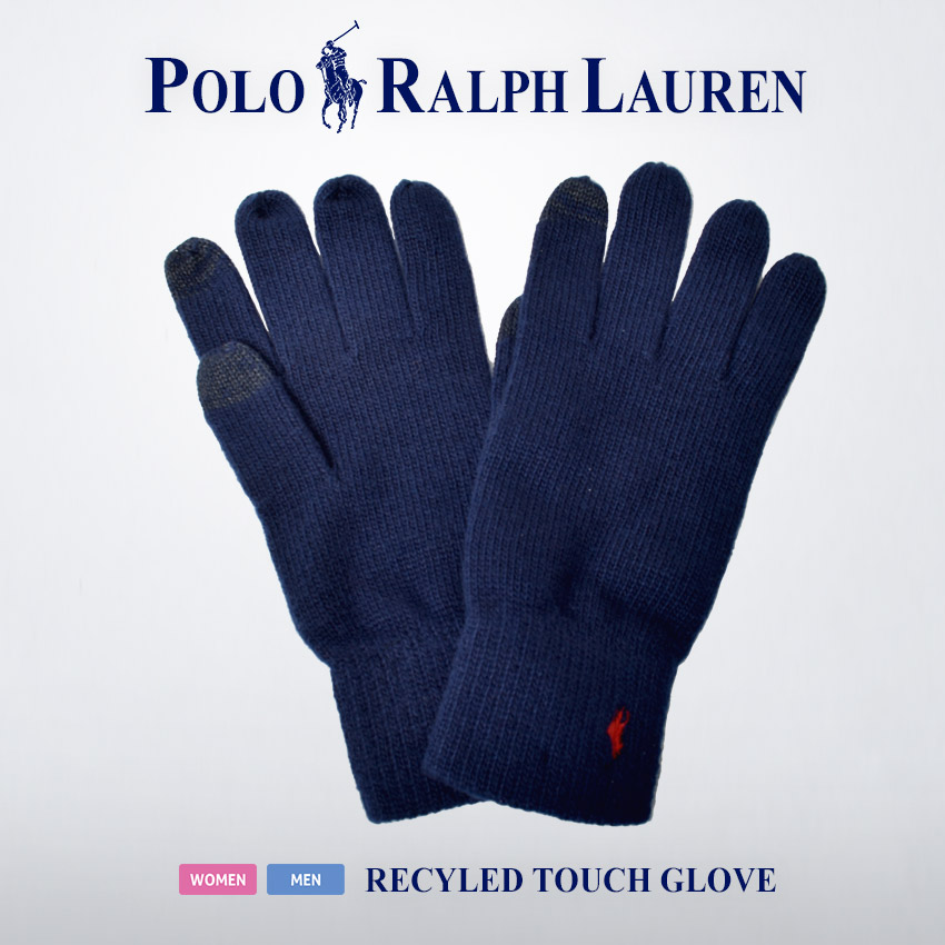 （ゆうパケット送料無料）ポロ ラルフローレン 手袋 メンズ レディース リサイクルド タッチ グローブ POLO RALPH LAUREN PC0712 黒 ネイビー 紺｜z-sports｜03