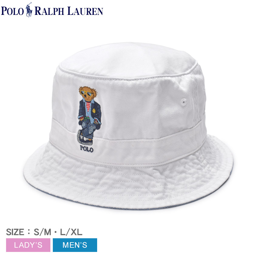 ポロ ラルフローレン バケットハット メンズ レディース Polo ベア ツイル バケット ハット POLO RALPH LAUREN  710910323 白