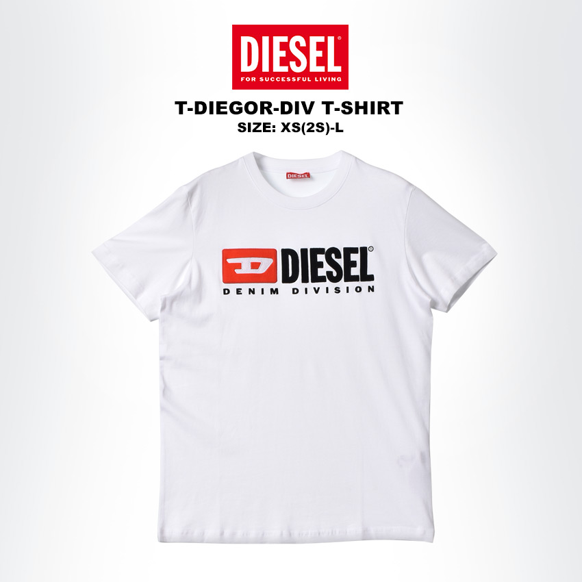 ディーゼル 半袖Tシャツ メンズ T-DIEGOR-DIV T-SHIRT DIESEL A037660AAXJ ブラック 黒 ホワイト 白｜z-sports｜02