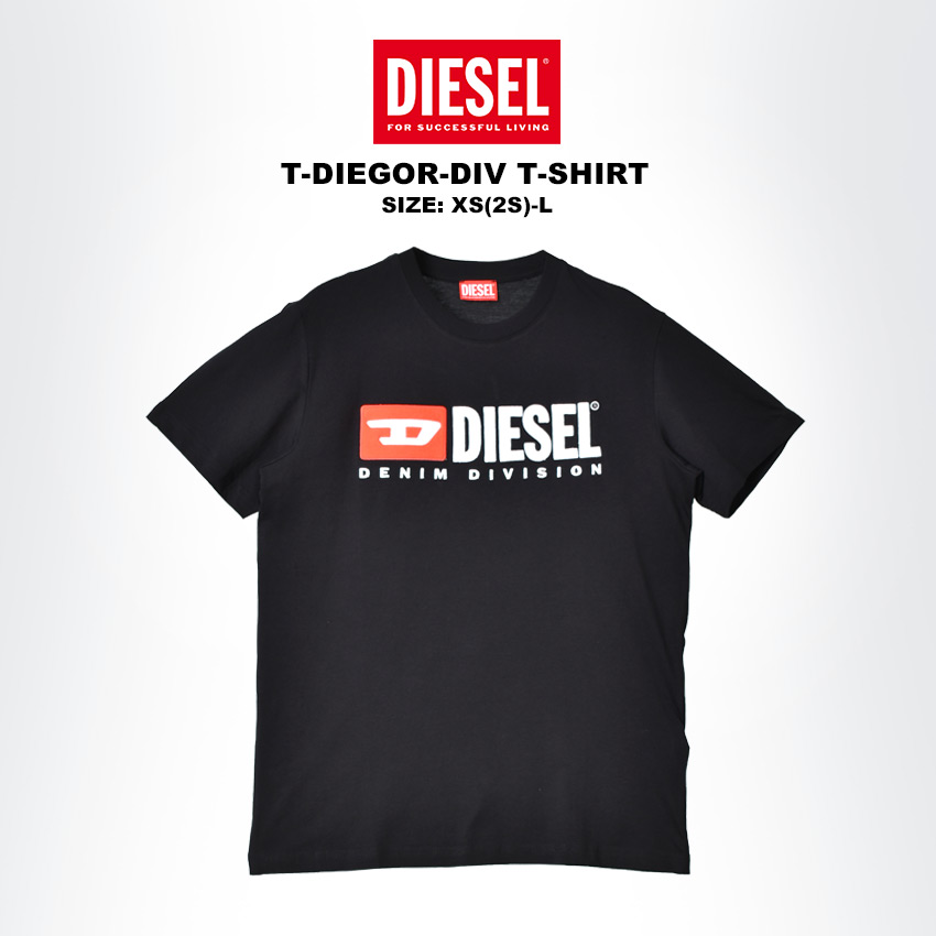 ディーゼル 半袖Tシャツ メンズ T-DIEGOR-DIV T-SHIRT DIESEL A037660AAXJ ブラック 黒 ホワイト 白｜z-sports｜04