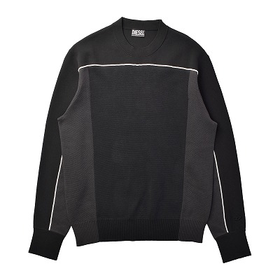 ディーゼル セーター メンズ DIESEL A04085 0WCAG 黒 長袖 ブランド シンプル ニット カジュアル 送料無料
