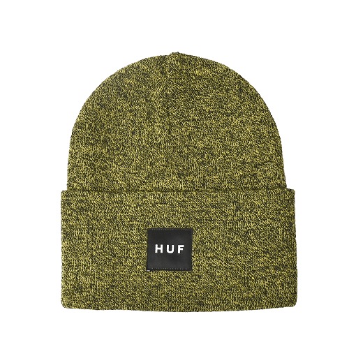 （ゆうパケット可）ハフ ニット帽 メンズ レディース MELANGE BOX LOGO BEANIE HUF BN00145 ブラウン グリーン 緑 帽子 ビーニー ニットキャップ 黄｜z-sports｜03