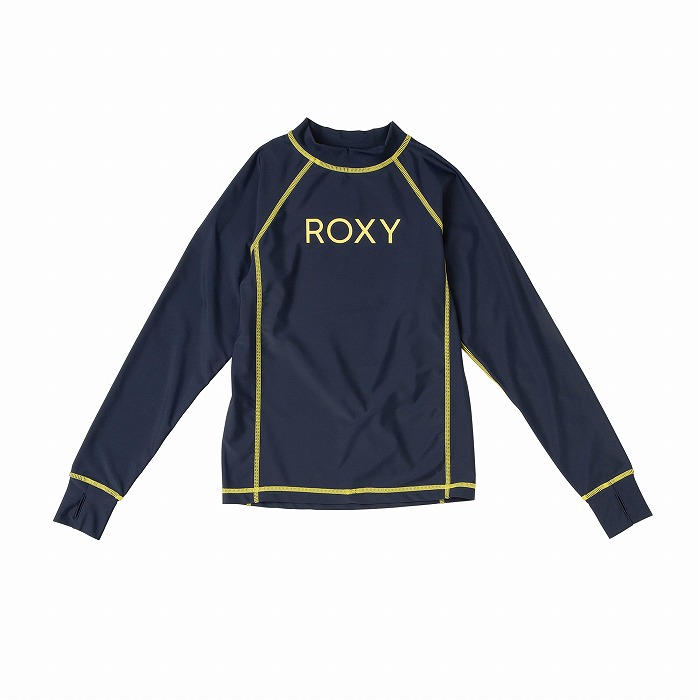 （ゆうパケット送料無料）ロキシー ラッシュガード キッズ ジュニア 子供 MINI RASHIE L／S ROXY TLY231111 黒 ネイビー 紺 ホワイト 白 QUIKDRY｜z-sports