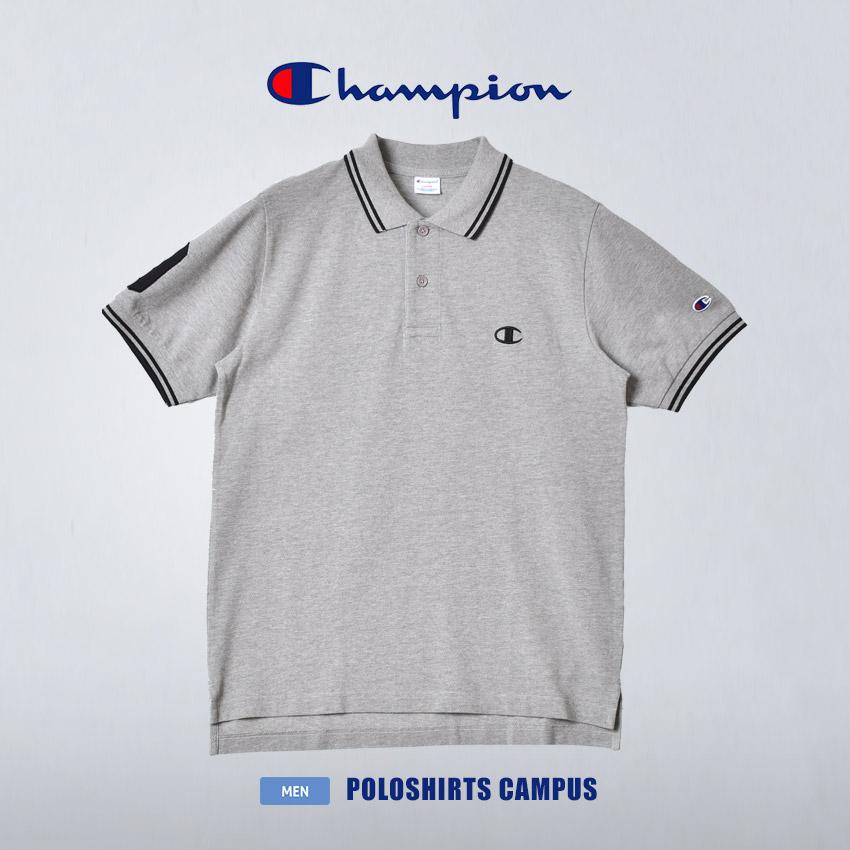 チャンピオン トップス メンズ ポロシャツ キャンパス CHAMPION C3-R331 ブラック 黒 ホワイト 白 ウエア ブランド シンプル 紺