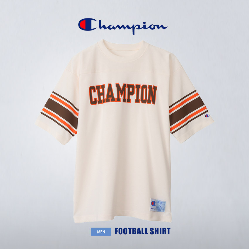 送料無料 チャンピオン 半袖Tシャツ メンズ フットボールTシャツ CHAMPION C3-X320 グレー 黒 半袖 フットボール ロゴ