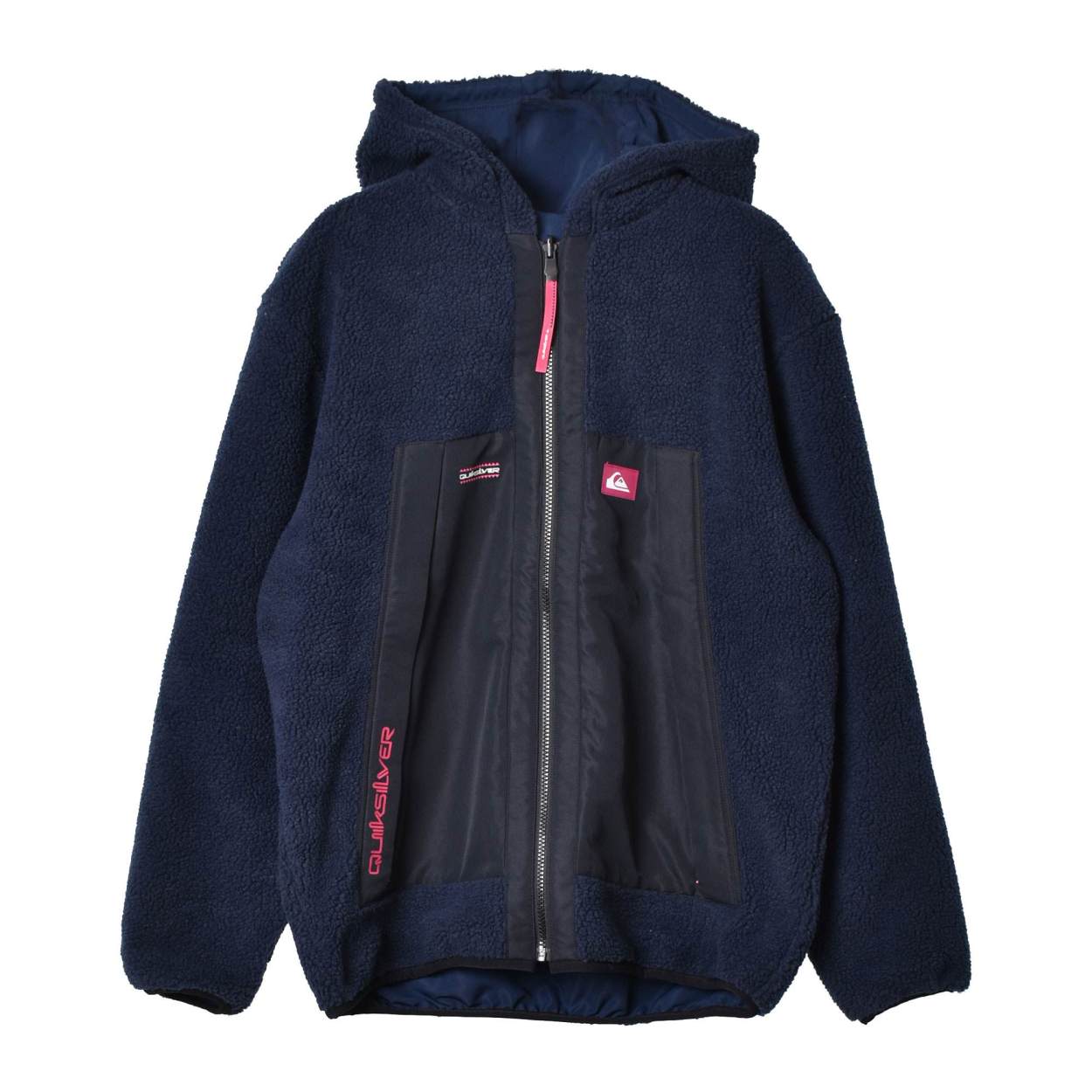 クイックシルバー ジャケット メンズ リバーシブルボアフーディー QUIKSILVER QJK214000 ネイビー 紺 ホワイト 白 ボア  リバーシブル