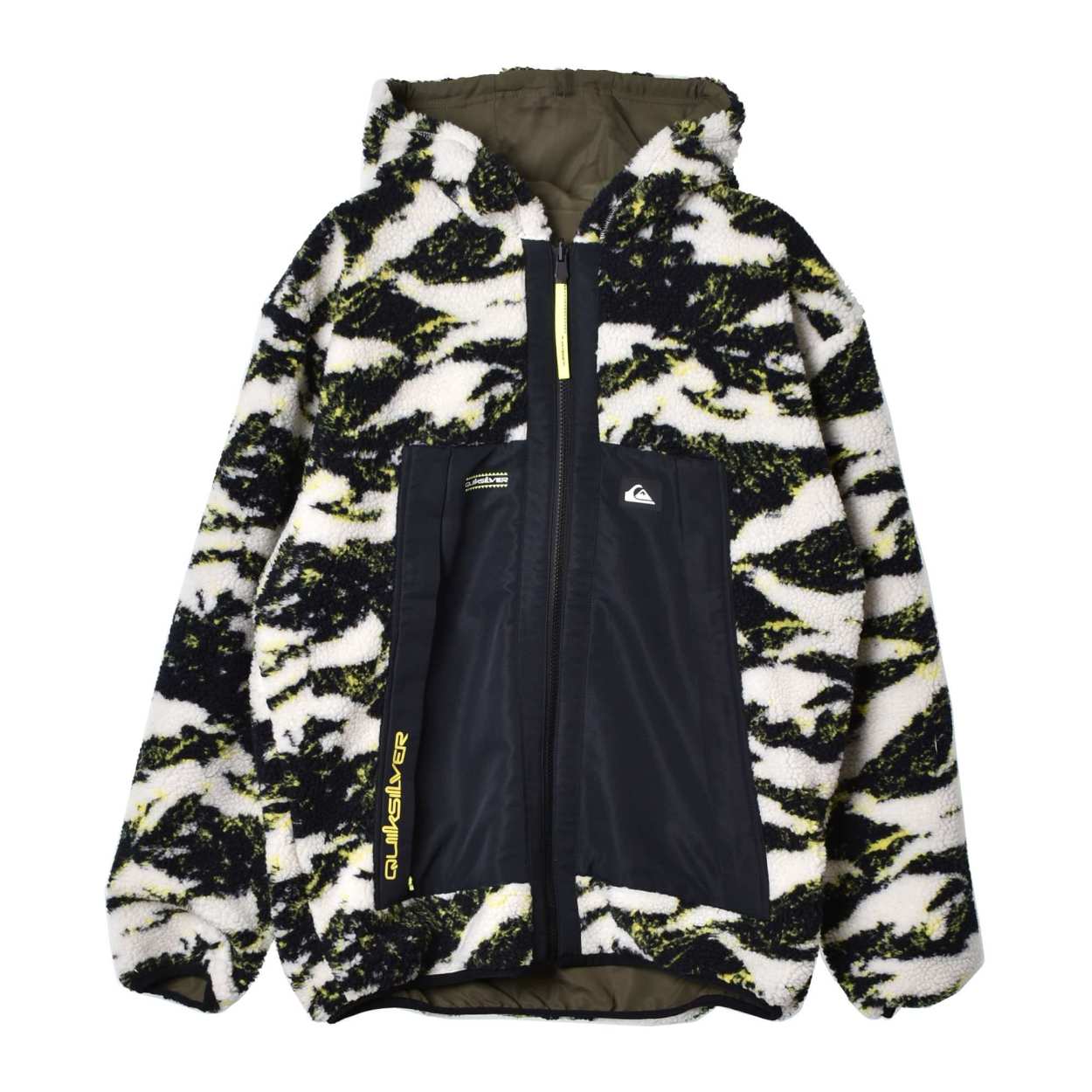 クイックシルバー ジャケット メンズ リバーシブルボアフーディー QUIKSILVER QJK214000 ネイビー 紺 ホワイト 白 ボア  リバーシブル