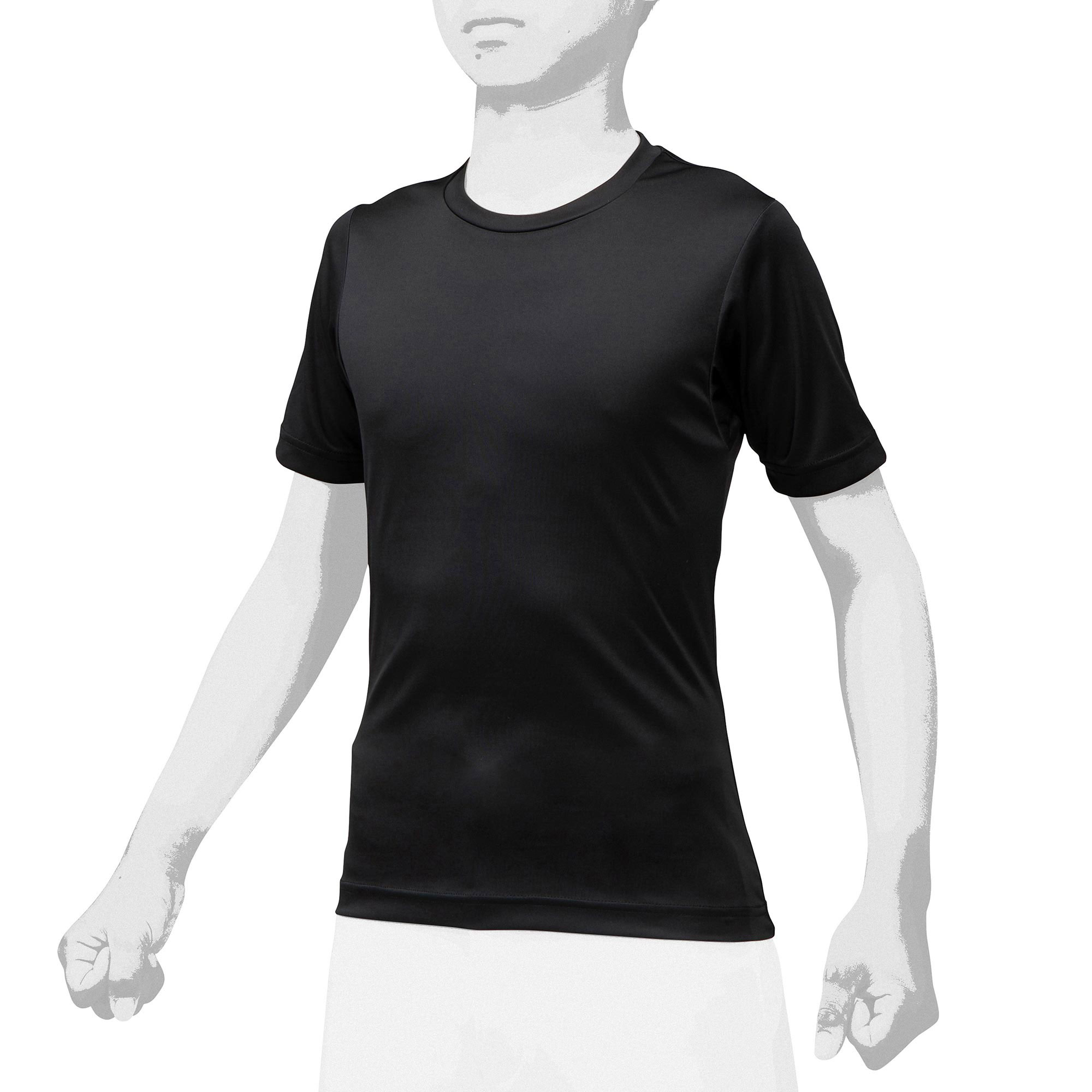 ミズノ アンダーシャツ Tシャツ キッズ ジュニア 子供 ジュニア用 ローネック・半袖 2枚組 MIZUNO 12JA0Q14 ブラック 黒 ネイビー 野球｜z-sports｜02