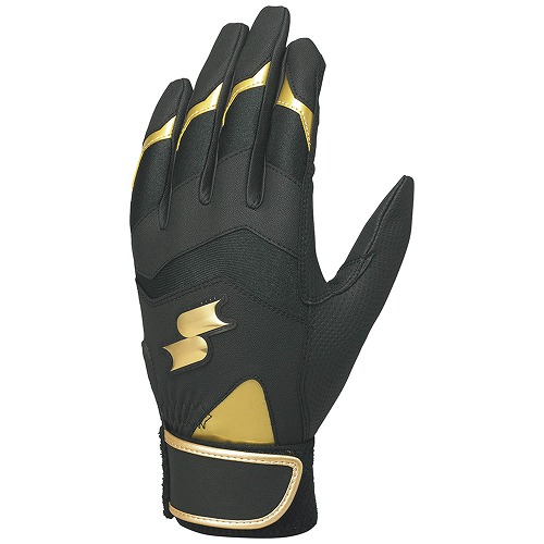 エスエスケイ バッティング手袋 ユニセックス 一般用 シングルバンド手袋 (両手) SSK BG5013WFA ブラック 黒 ゴールド シルバー｜z-sports｜02