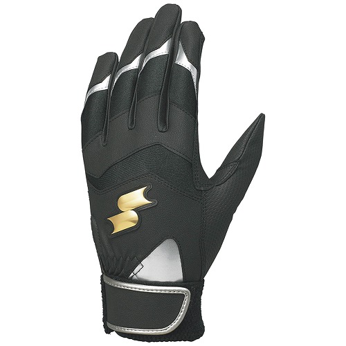 エスエスケイ バッティング手袋 ユニセックス 一般用 シングルバンド手袋 (両手) SSK BG5013WFA ブラック 黒 ゴールド シルバー｜z-sports｜03
