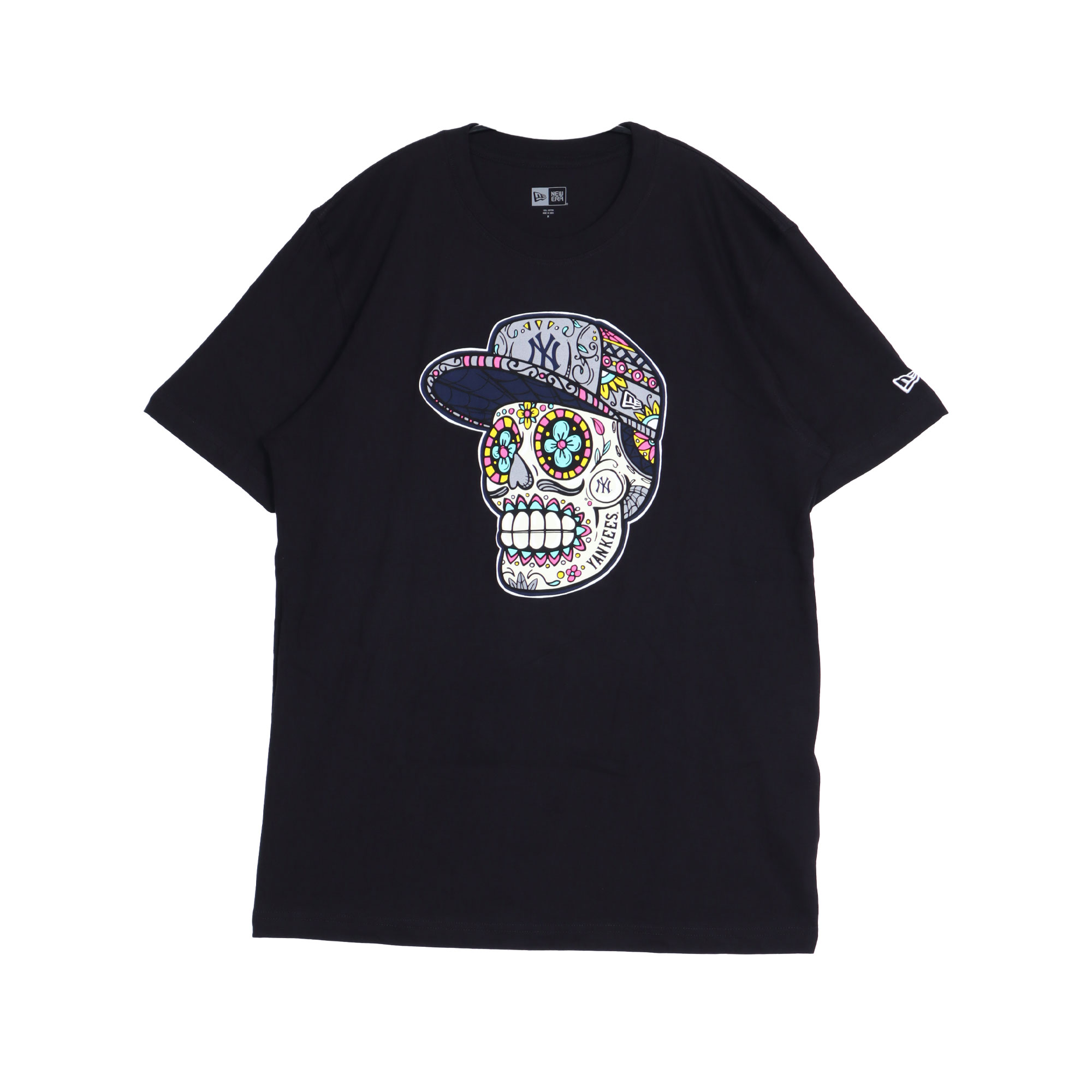 ニューエラ 半袖Ｔシャツ メンズ ヤンキース スカル Tシャツ NEW ERA ブラック 黒 アメカ...