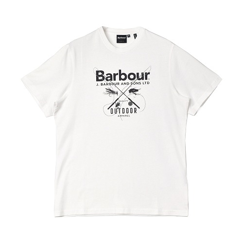 （ゆうパケット可） バブアー 半袖Tシャツ メンズ FLY TEE BARBOUR MTS1256 ホワイト 白 ベージュ ウェア トップス 半袖 Tシャツ おしゃれ プリント｜z-sports｜02