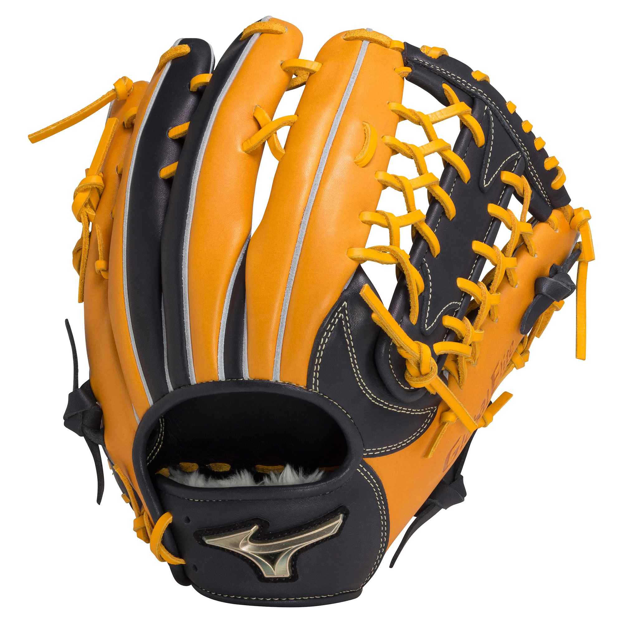 Mizuno グローバルエリート軟式外野手用野球グローブ オレンジ