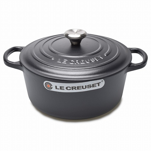 ル・クルーゼ 鍋 ココット・ロンド 22cm LE CREUSET LS2501-22 黒 白