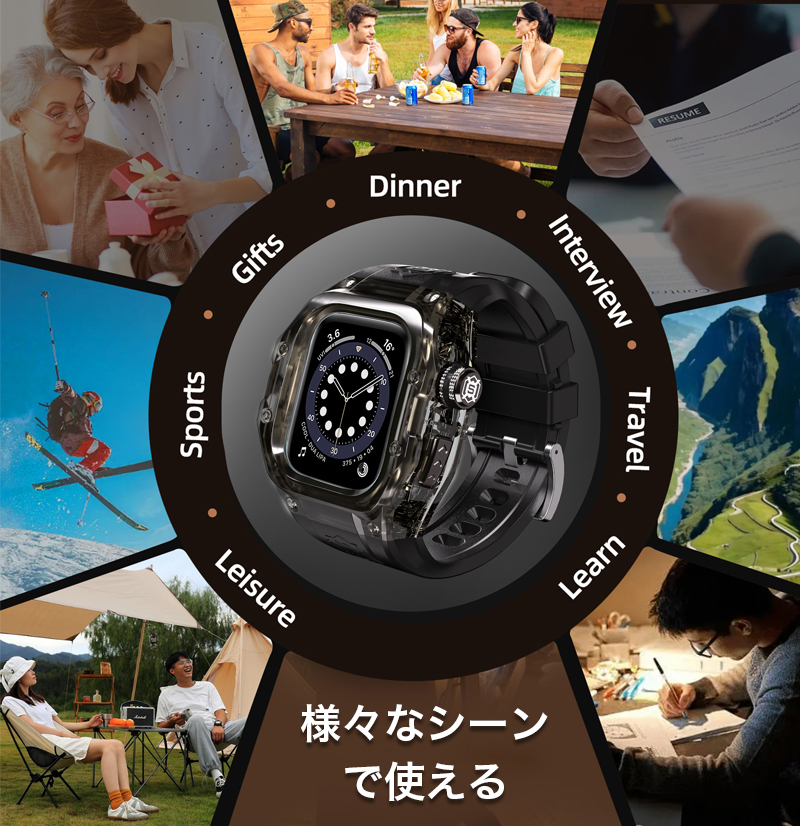 applewatch バンド series11 保護カバー AppleWatch 42バンド 46バンド IP68 防水 ダイビング AppleWatch バンド 42mm 46mm 保護ケース AppleWatch カバーの画像