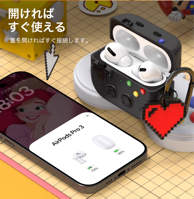 AirPods Pro 2 3 1 ケース airpods4 シリコン カバー ゲーム機風 物理