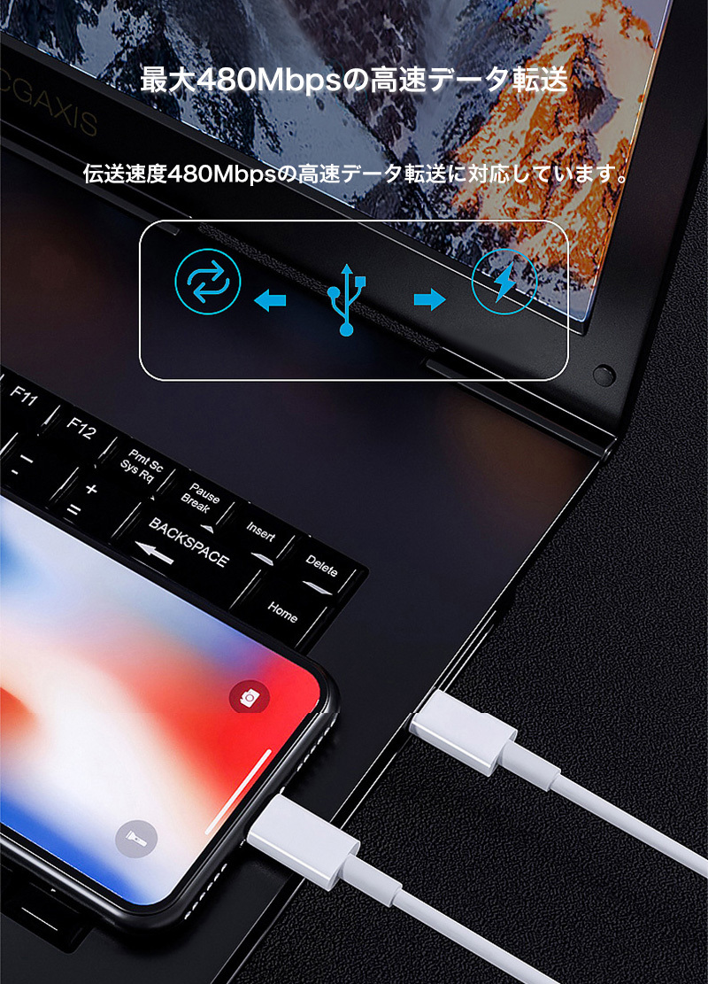 Type-C to iPhone 充電ケーブル 急速 1m PD対応 USB iPhone12 Mini Pro