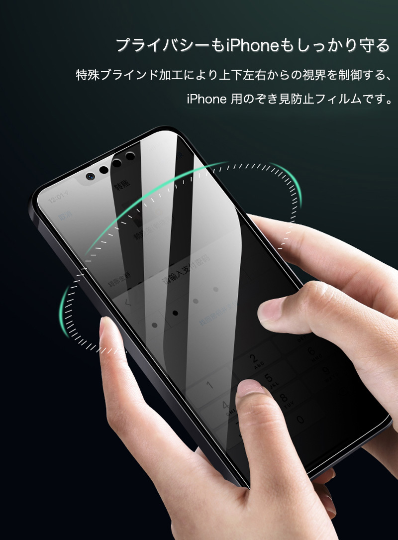 iPhone17 保護ガラスフィルム 覗き見防...の詳細画像1