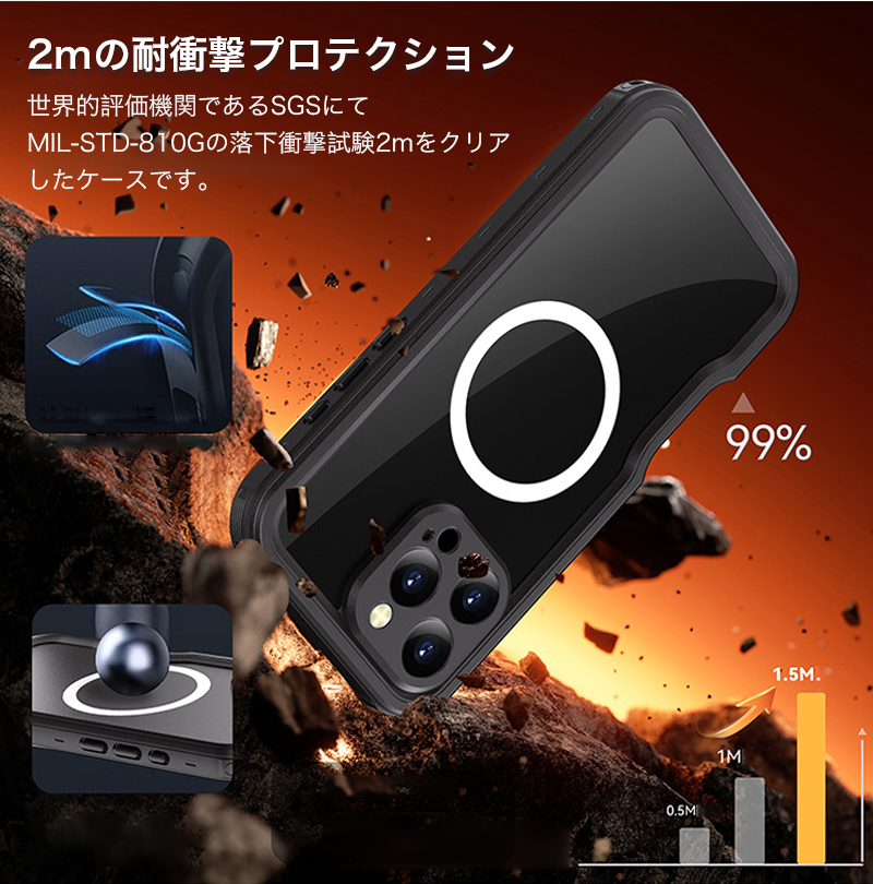 iphone 16 pro ケース magsafe対応 ケース IP68防水 iphone 16e ケース iPhone16 Pro Max ケース 完全防水 iphone16 Plus カバー クリア アイフォン防水カバー |  | 11