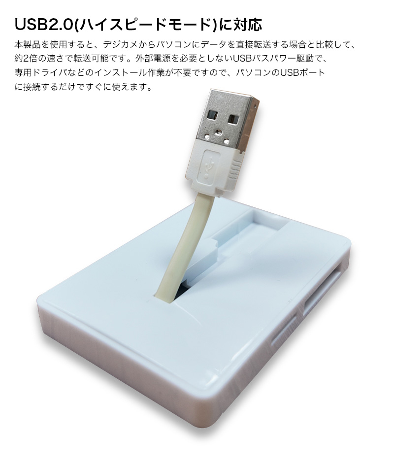 メモリカードリーダー USB カードリーダー メモリリーダライタ USB2.0 microSD SDメモリカード MiniSDカード M2カード SDHC カードリーダー 等対応 |  | 03