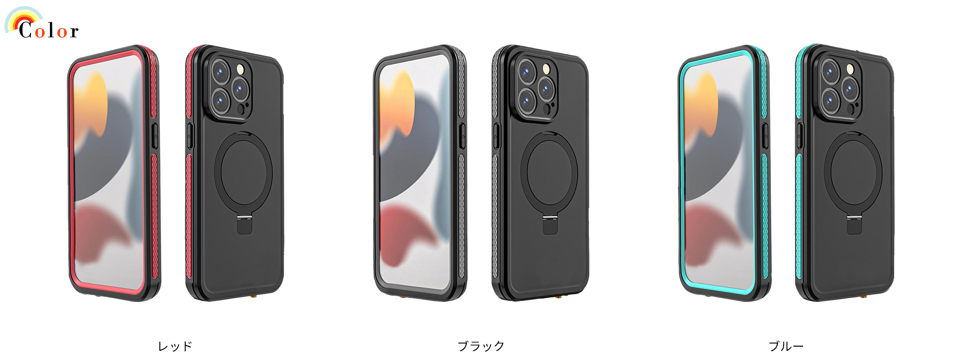 iPhone15pro 防水ケース MagSafe iPhone15 Pro Max ケース 耐衝撃 IP68 防水 防塵 iPhone15 カバー リング付き スタンド アイフォン15 カバー 充電ケーブル付｜zacca-15｜15