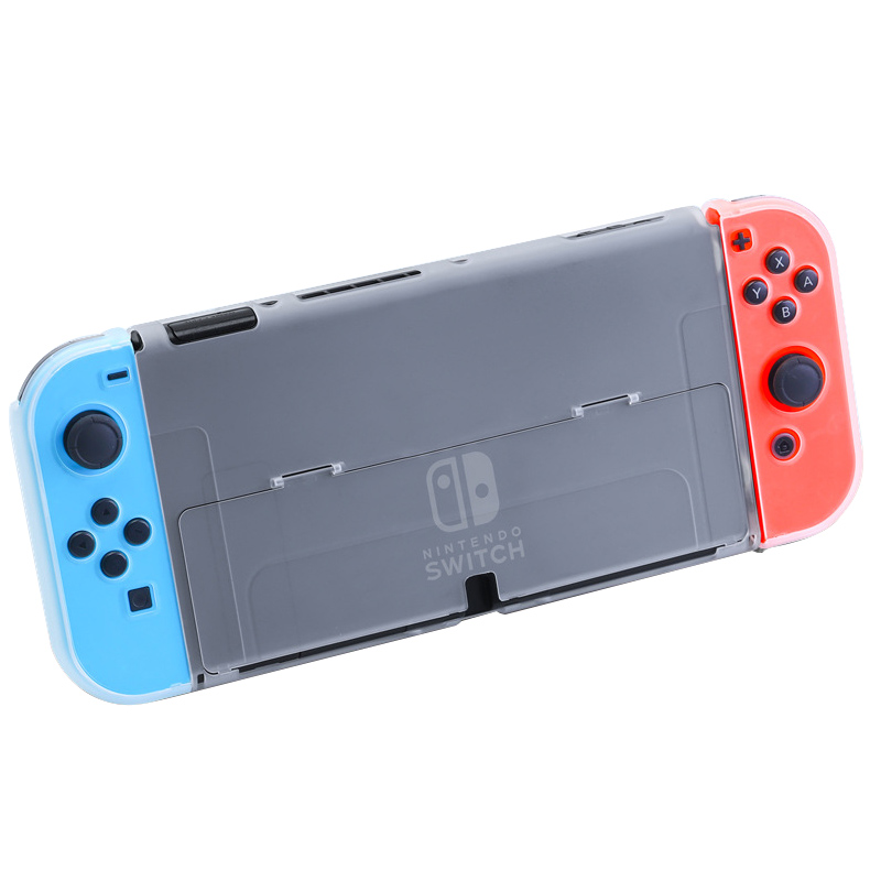 Nintendo Switch 有機ELモデル クリアケース 分体式 ニンテンドー スイッチ カバー 耐衝撃 ハードケース 衝撃吸収 PC素材 スタンド機能 Joy-Conの着脱OK｜zacca-15｜03