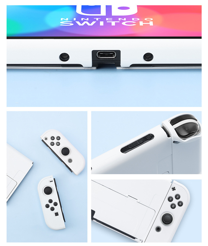 Nintendo Switch 有機ELモデル クリアケース 分体式 ニンテンドー スイッチ カバー 耐衝撃 ハードケース 衝撃吸収 PC素材 スタンド機能 Joy-Conの着脱OK｜zacca-15｜16