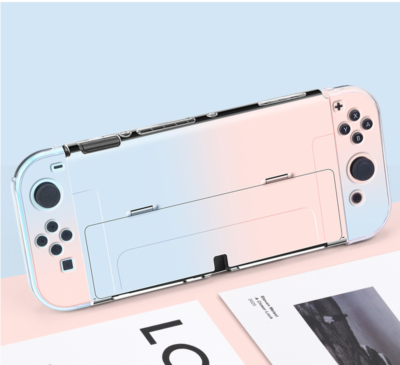 Nintendo Switch 有機ELモデル クリアケース 分体式 ニンテンドー スイッチ カバー 耐衝撃 ハードケース 衝撃吸収 PC素材 スタンド機能 Joy-Conの着脱OK｜zacca-15｜20