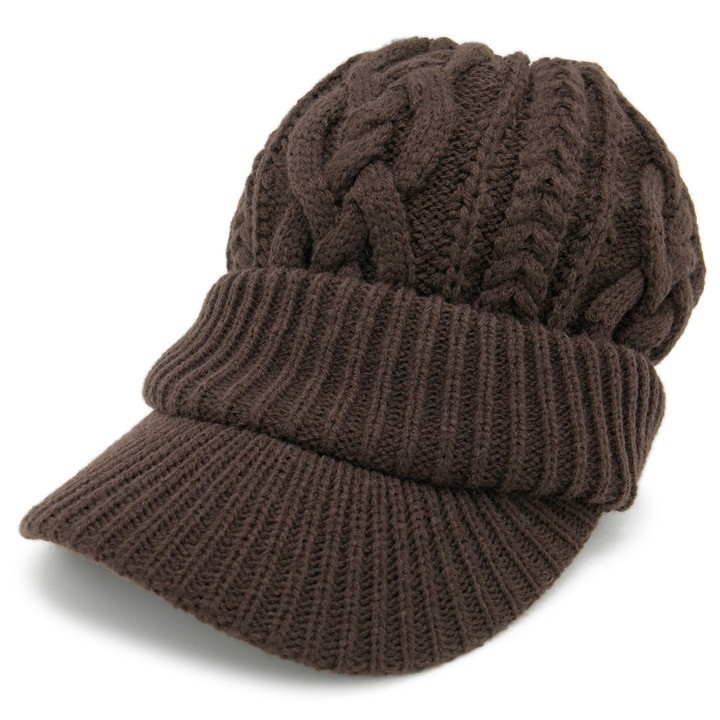 ニット帽 つば付き 帽子 レディース 秋冬 キャスケット 小さいサイズ