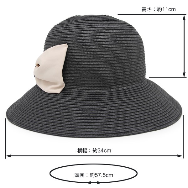 ※専用です　【新品未使用タグ付き】　カノンリボンキャペリン　麦わら帽子 麦わら帽子 レディース UV つば広 折りたたみ 春夏 シフォン