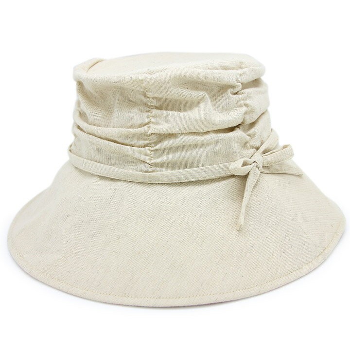 綿麻ストライプつば広ハット 女優帽 帽子 レディース UV対策 折りたたみ リボン 春夏 | ブランド登録なし | 02