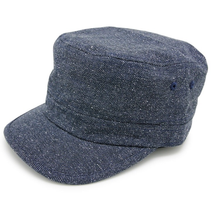 Herringboneワークキャップ メンズ レディース 帽子 秋冬 ヘリンボーン