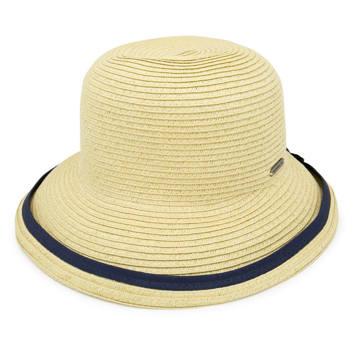 麦わら帽子 レディース 春夏 つば広 UVカット リボン さらっと快適 パイピング キャペリン |  | 03