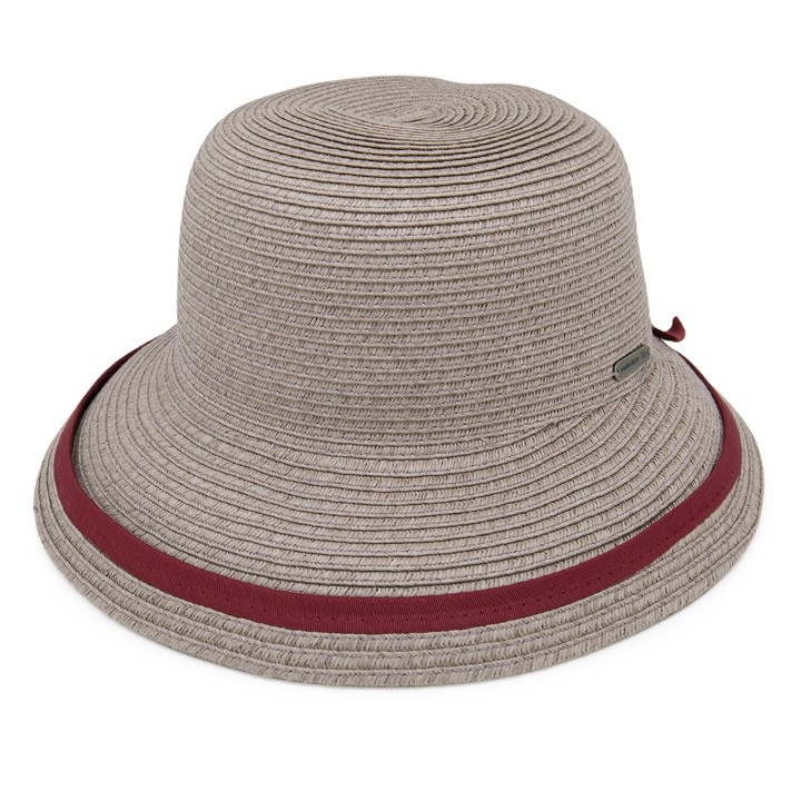 麦わら帽子 レディース 春夏 つば広 UVカット リボン さらっと快適 パイピング キャペリン |  | 02