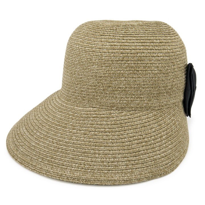 麦わら帽子 レディース 洗える ハット 折りたたみ UVカット 取外しリボン スリット | ブランド登録なし | 05