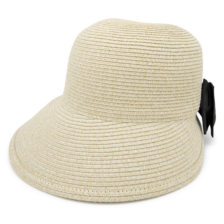 麦わら帽子 レディース 洗える ハット 折りたたみ UVカット 取外しリボン スリット | ブランド登録なし | 06