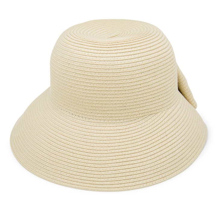 麦わら帽子 レディース 洗える 折りたたみ UVカット ブレード リボン スリットハット | ブランド登録なし | 02