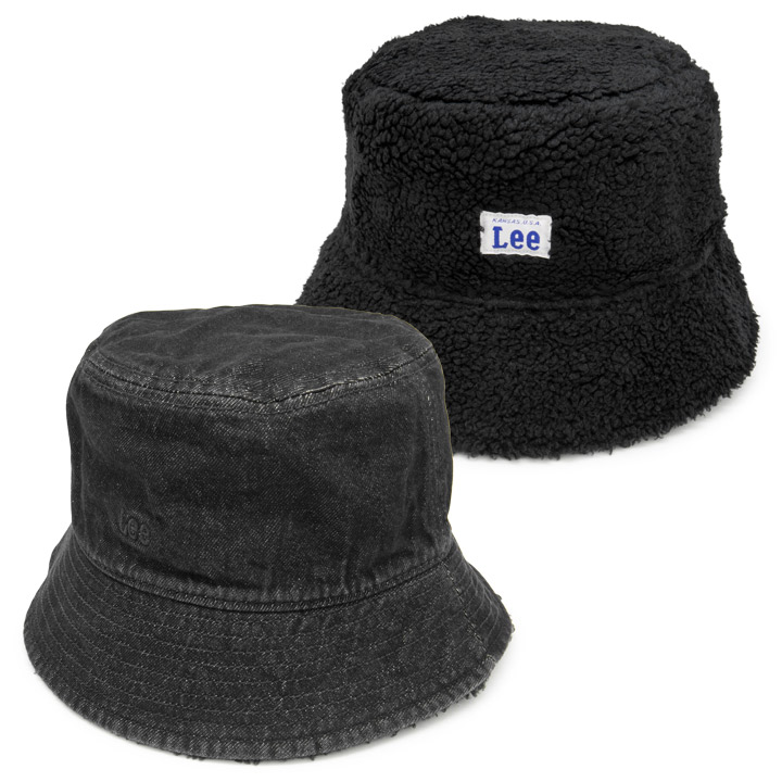 バケットハット Lee メンズ レディース 秋冬 デニム ボア 洗える
