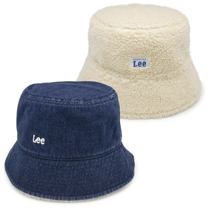 バケットハット Lee メンズ レディース 秋冬 デニム ボア 洗える