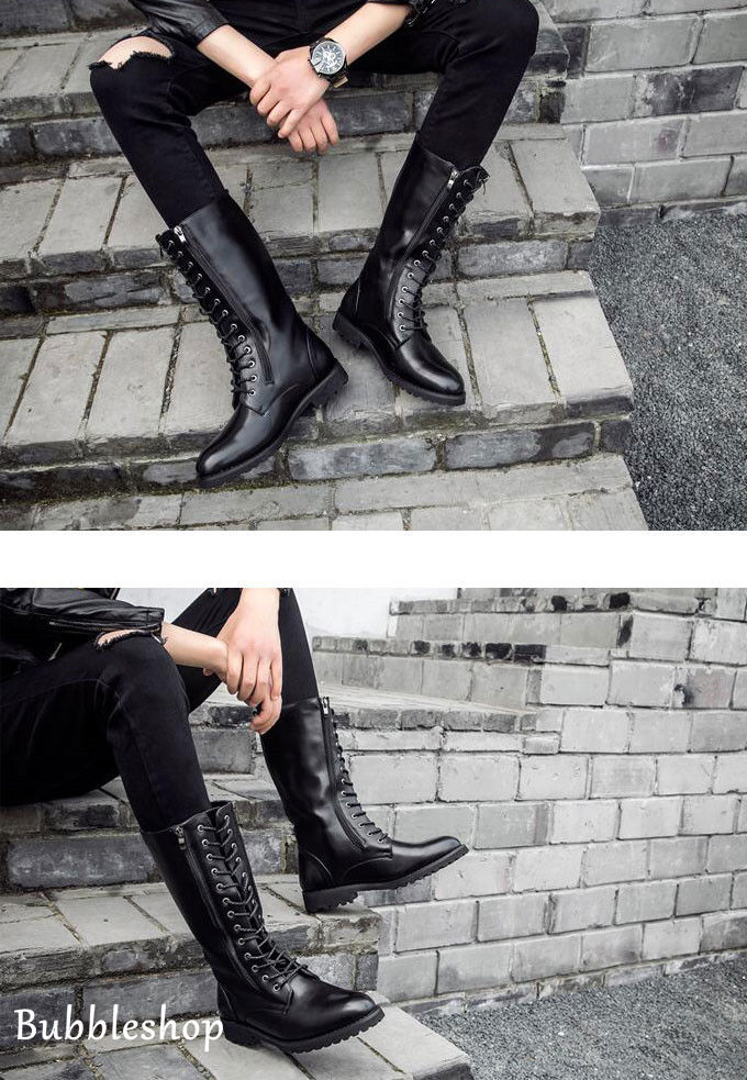 ブーツ メンズ ロングブーツ レザー エンジニアブーツ 男性 サイドに