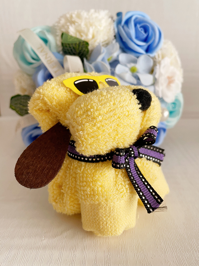 ミニタオル わんちゃん 犬 モチーフ ハンカチタオル 30cm×30cm ハンド