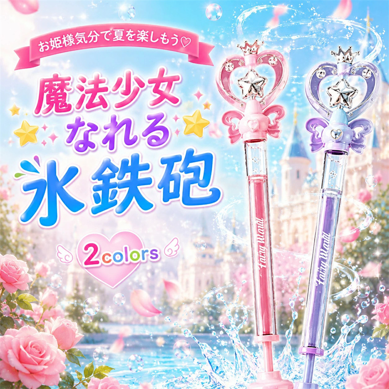 2026新登場！魔法少女になれる 水鉄砲 子供 女の子 魔法ステッキ