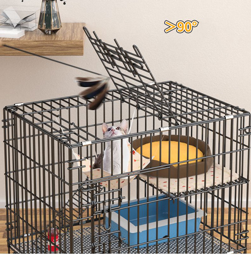 猫用ケージ 大型 猫ケージ 2段 猫仕様 掃除しやすい 折り畳み式