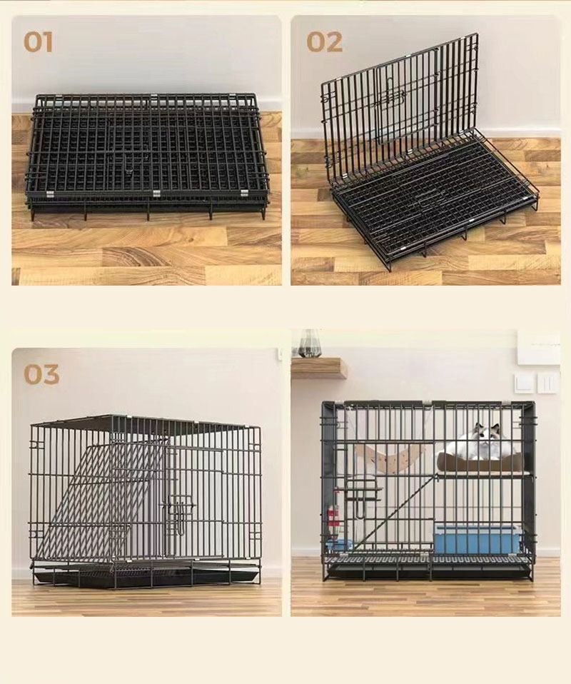 猫用ケージ 大型 猫ケージ 2段 猫仕様 掃除しやすい 折り畳み式