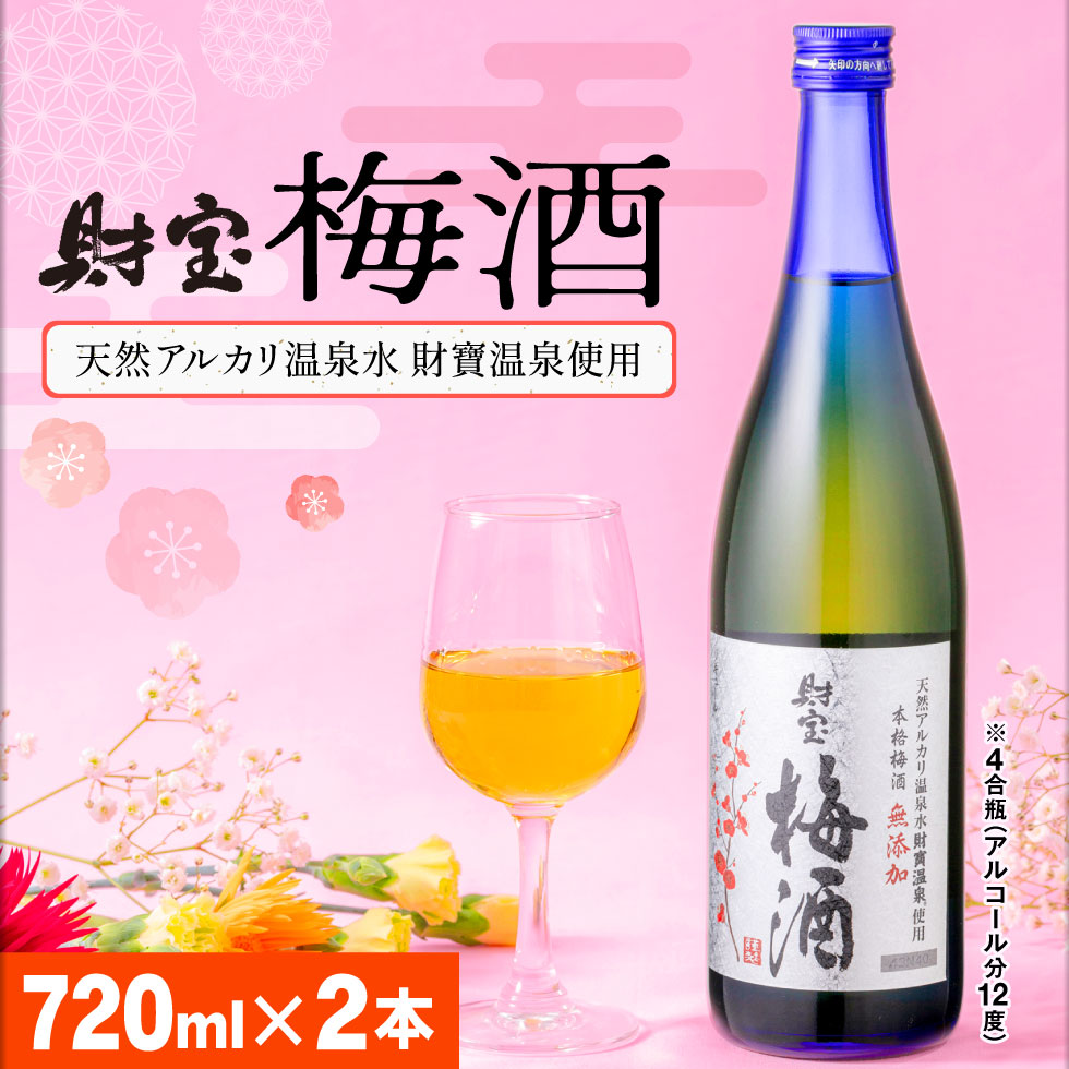 (ポイント3倍 最短当日出荷) 梅酒 ギフト 化粧箱入 プレゼント 財宝梅酒 12度 720ml 2本 セット ギフト梅酒｜zaihou｜03